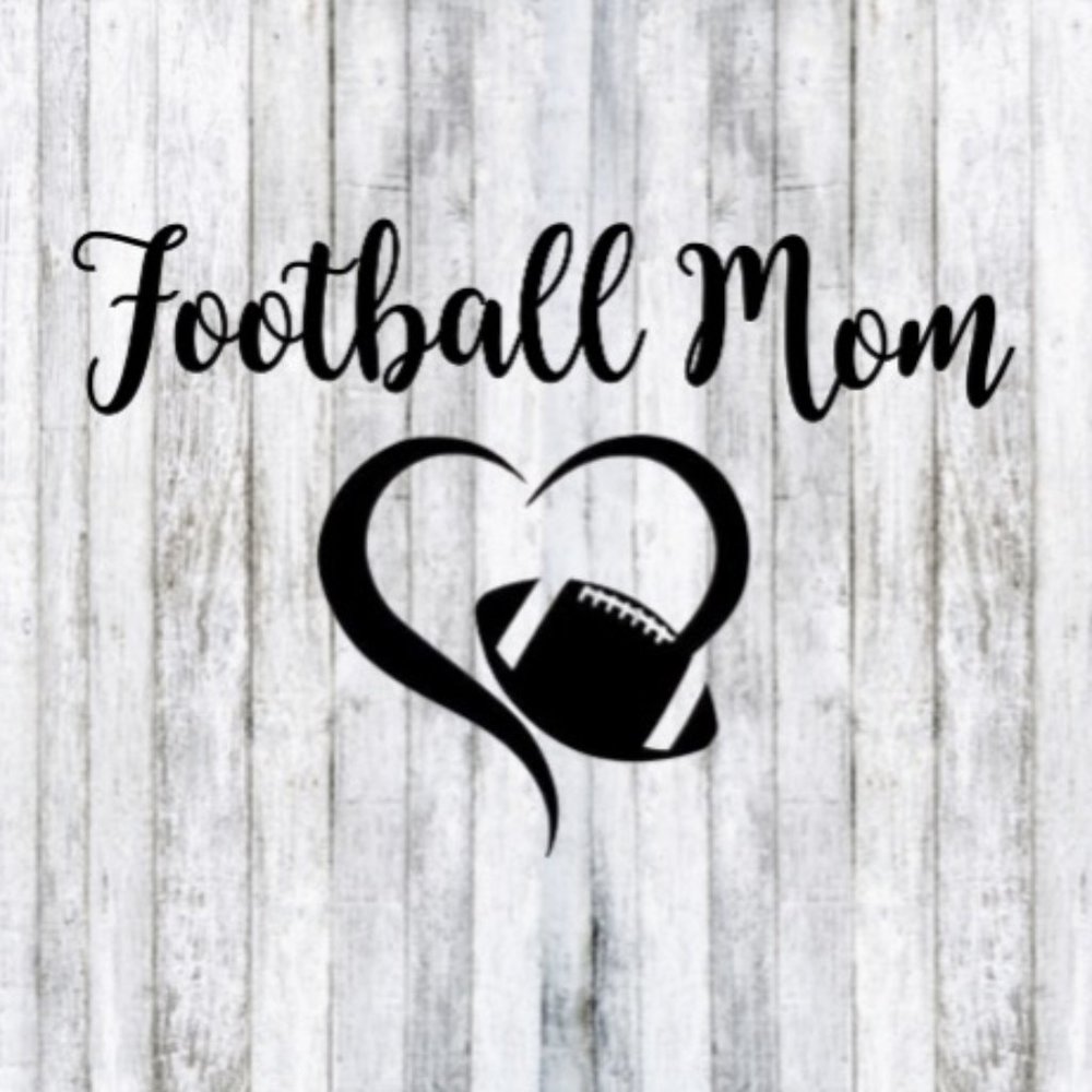 Football Mom Heart Car Window Decal